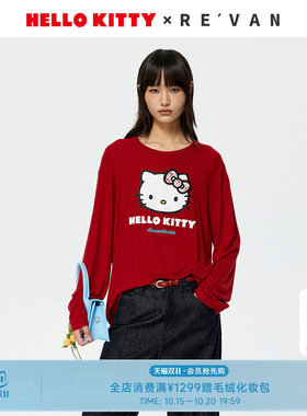 【马上红系列】REVAN芮范HelloKitty魔术贴蝴蝶结T恤RK11001476