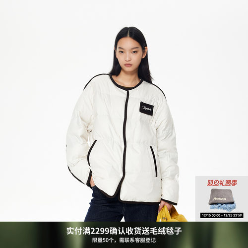 REVAN芮范设计师款趣味双面穿中长羽绒服RL90502192