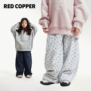 CH423314 复古小碎花休闲裤 redcopper2026春秋新款 女童加绒美式