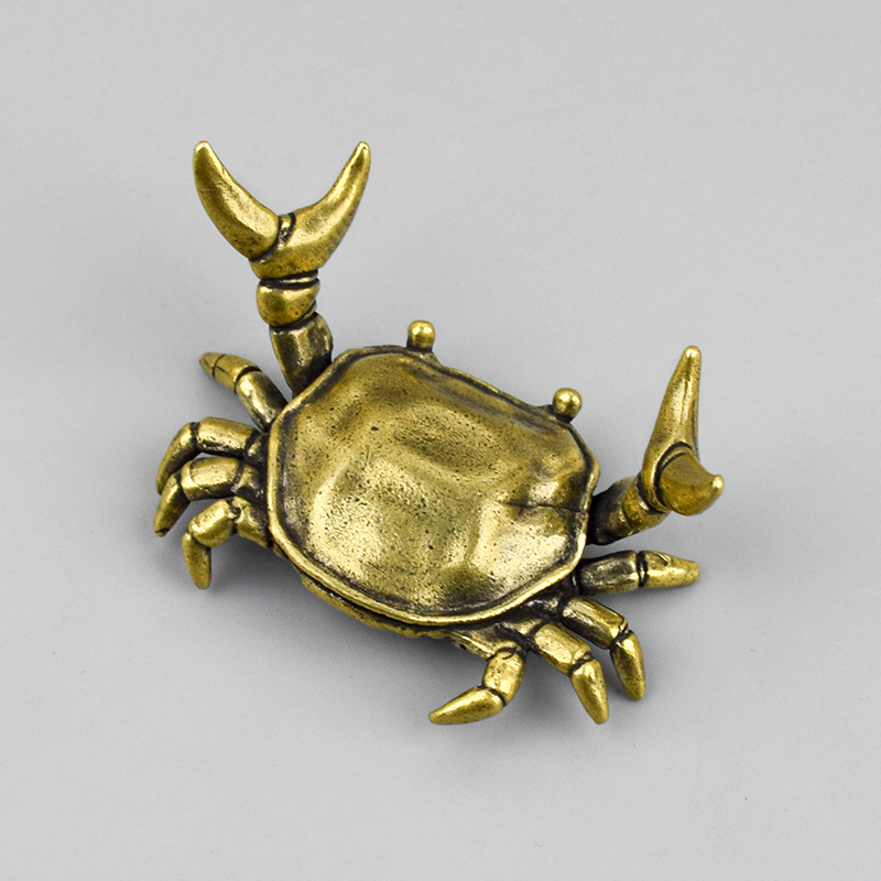 黄铜举重螃蟹摆件新款实心横财将军居家办公茶宠茶桌铜工艺品笔架,家居饰品,装饰摆件,淘宝优惠券,粉丝福利购,淘宝优惠卷