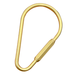 铜北欧简约金属钥匙圈水滴U型环复古钥匙扣汽车黄铜D型腰挂礼物