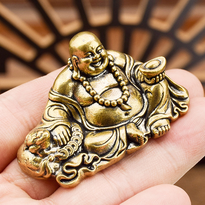 黄铜大肚弥勒佛小摆件