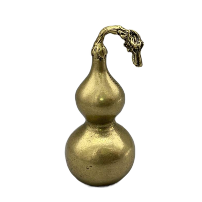 实心纯黄铜龙头葫芦福字桌面