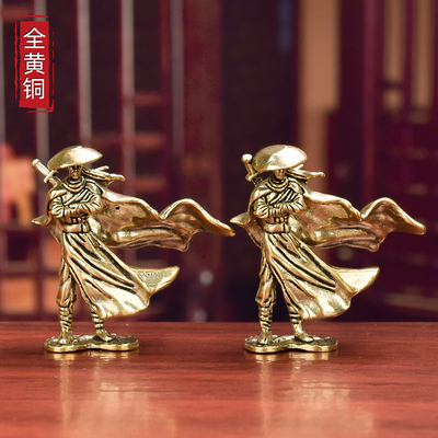 黄铜复古做旧古代侠客小摆件
