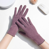 时尚 韩版 保暖可触屏双面绒骑车春秋薄防风弹力新款 德绒手套女冬季