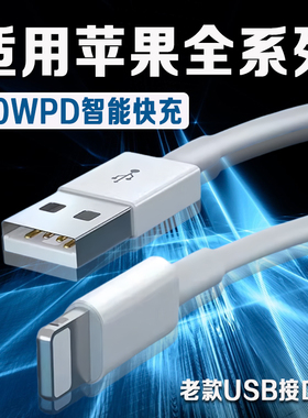 适用iPhone苹果数据线20WPD快充苹果4/5s/6/7Pro/8plus手机苹果X/11/12/13pro/14pro max充电线USB接口线2米