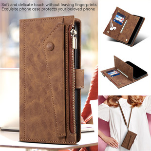 畅晟 s23FE case适用三星S23 FE 5G手机壳新品samsung galaxy s21fe case插卡片钱包手機殼斜挎挂绳皮套cover