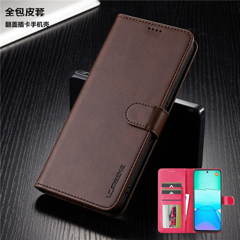 适用海外版红米13 4G手机壳插卡翻盖皮套redmi 12 4G card case可放卡手機殼小米紅米a3電話套卡槽錢夾cover