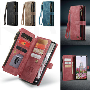 case samsung a53手機殼适用galaxy三星a33手机壳帶掛繩插卡钱包A52S零錢5G多功能手拿包新款腕带purse cover