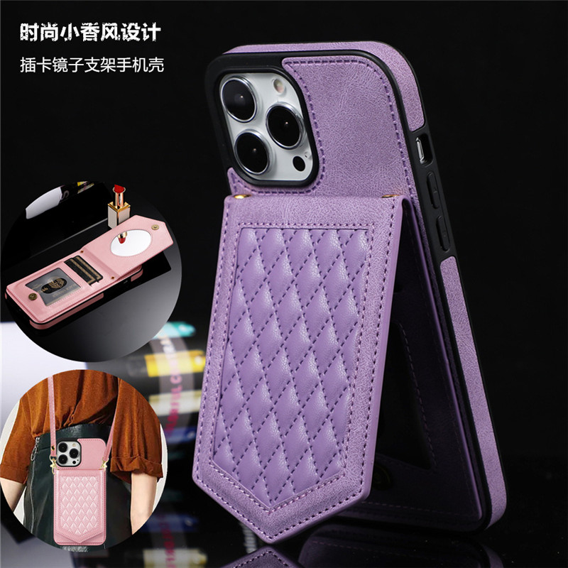 适用苹果15pro手机壳卡包斜挎