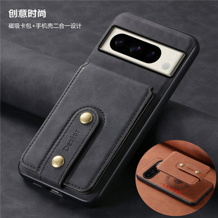 pixel 6 pro case适用谷歌pixel7A手机壳google pixel 8A cover插卡pixel8pro后盖皮套创意卡槽card手機外殼