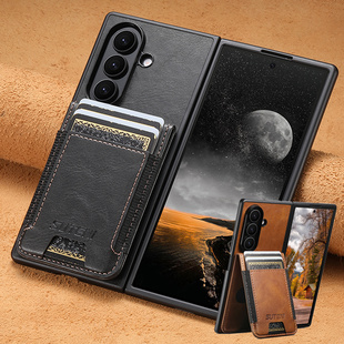 适用三星zfold7手机壳卡包samsung galaxy z fold6 phone case折叠屏fold5电话套皮外壳放咭手機殼card cover