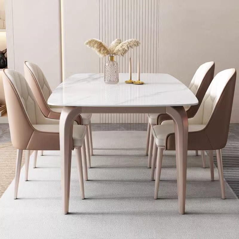 爱宜欧岩板餐桌椅组合新款家用小户型现代简约意式轻奢长方形饭桌