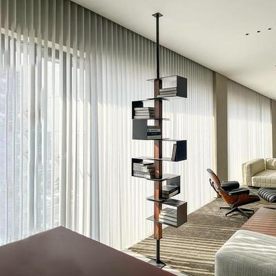 旋转书架顶天立地置物架极简转角隔断展示架落地客厅意式玄关书柜