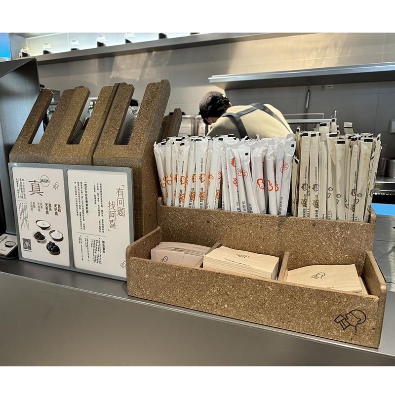 新升级秸秆纸杯架咖啡奶茶店杯子杯套收纳架纸巾吸管盒环保可定制