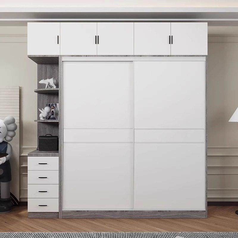 【香港包邮】实木衣柜家用卧室现代简约推拉门收纳衣橱衣柜