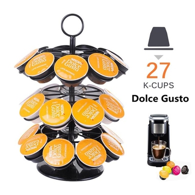 适合多趣酷思Dolce Gusto及K-CUP胶囊咖啡收纳架27粒立式可旋转