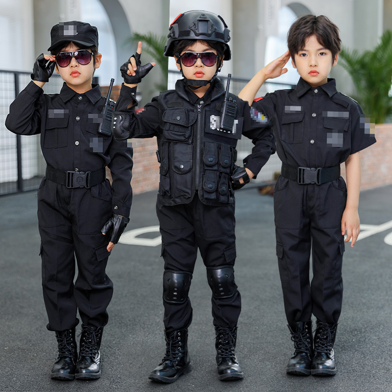 儿童警察服表演服特警服