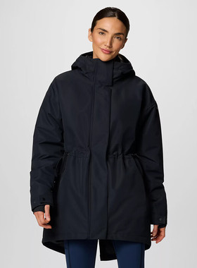 2024秋冬新款哥伦比亚户外女防水夹棉保暖中长款冲锋衣棉服WR2928