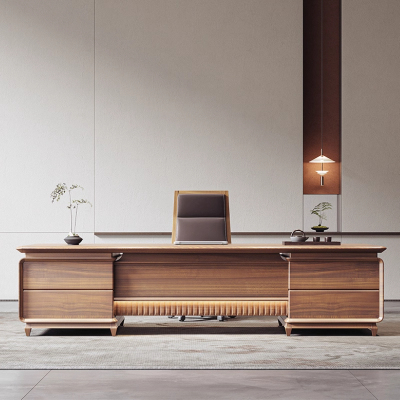 新中式实木老板桌简约现代