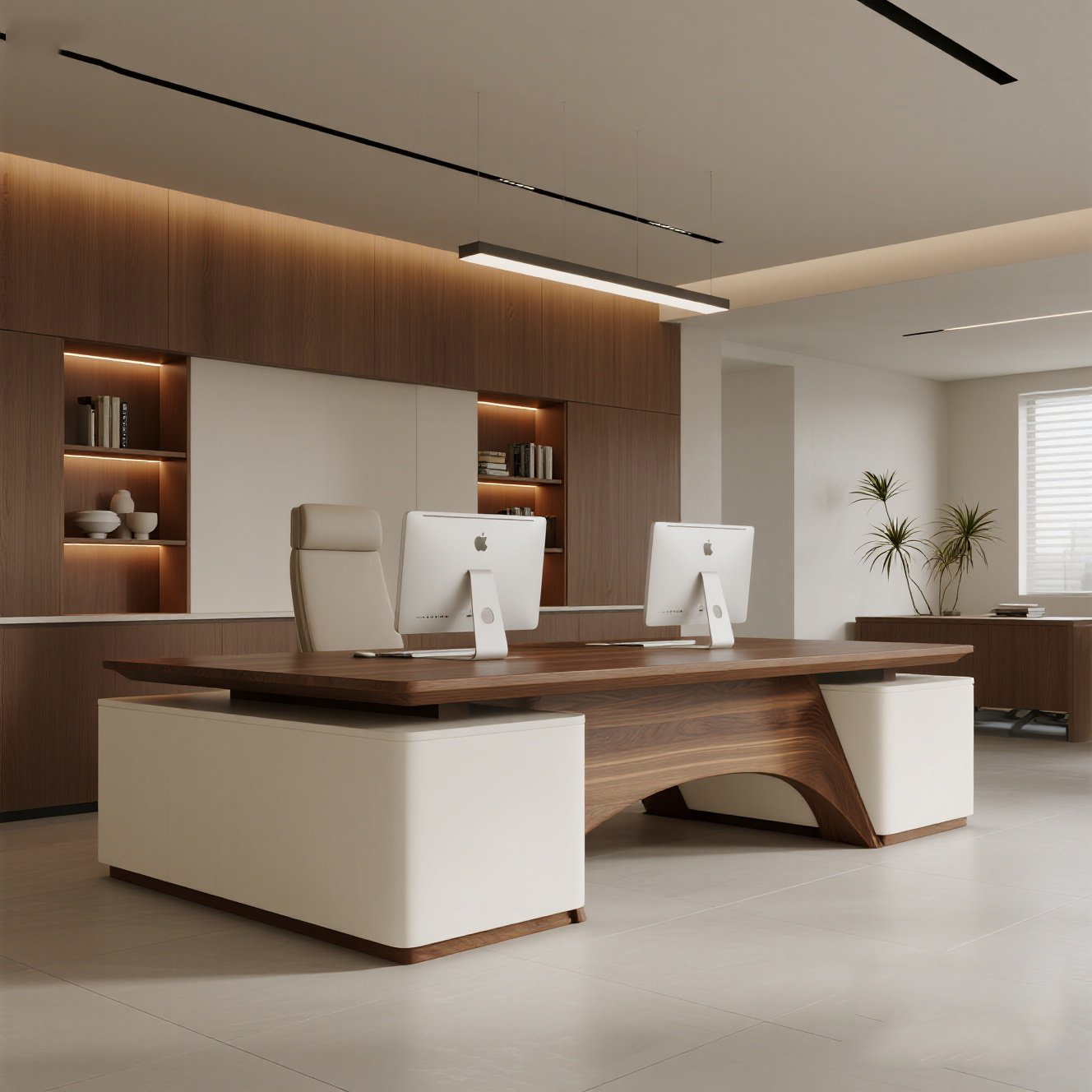 新中式北美黑胡桃木老板办公桌简约现代轻奢总裁董事长大班台定制