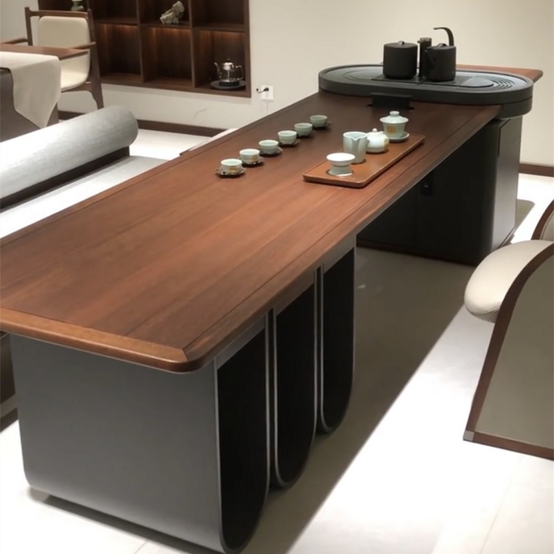 现代简约新中式北美黑胡桃木茶桌