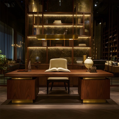 新中式实木大班台老板桌