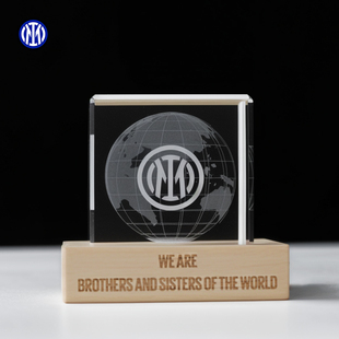 国际米兰水晶发光礼物摆件桌面小夜灯国米内雕队徽定制款