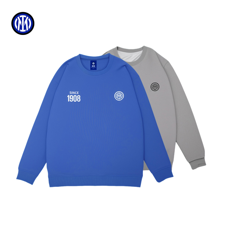 国际米兰足球俱乐部SINCE1908无帽运动卫衣男士秋季长袖打底衫