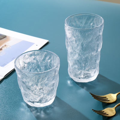 包邮ins家用树纹冰川咖啡玻璃杯