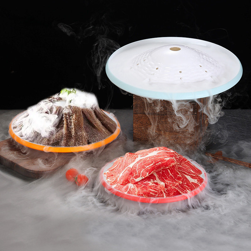 网红火锅店干冰盘餐具创意酒店密胺小龙坎雪花肥牛盘子毛肚盘商用