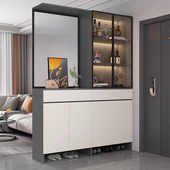 实木玄关柜入户门鞋 一体靠墙柜简约屏风隔断客厅玻璃隔断柜可定制