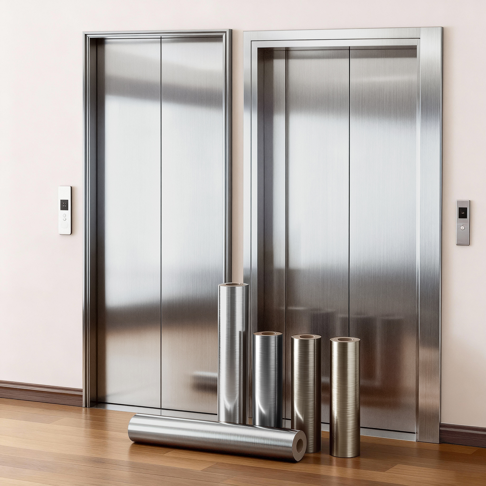 电梯门金属膜贴纸防水防锈改色