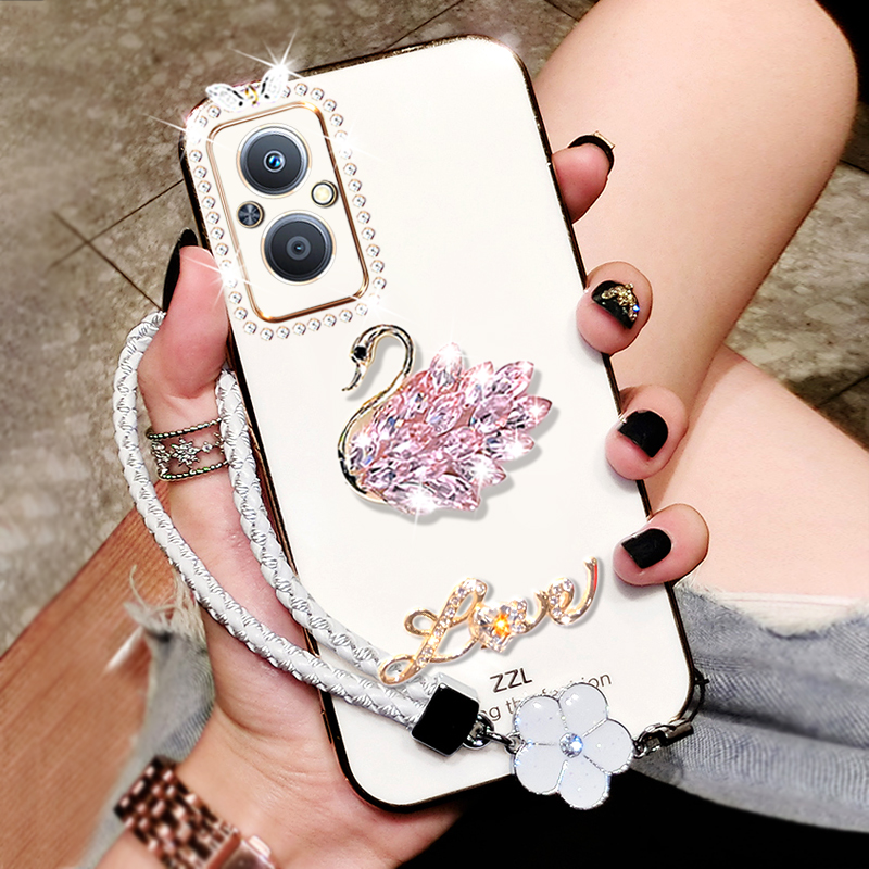oppoa96手机壳防摔OPPOA96 5G手机套全包边PFUM10外壳软胶opopa96手机外壳全包镜头opa96简约硅胶大气镜子女