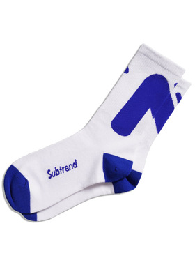 意大利SUBTREND2023夏季潮流蓝白撞色设计中筒长袜S3SU07305