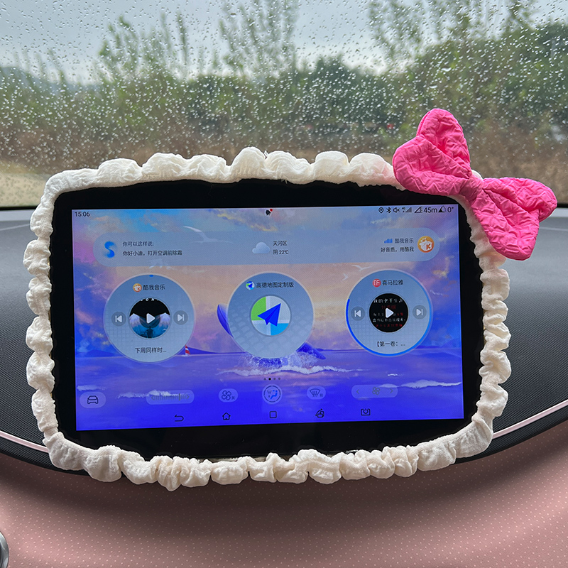 比亚迪海豚海鸥车内装饰贴显示屏蝴蝶结摆件汽车仪表屏屏幕保护套