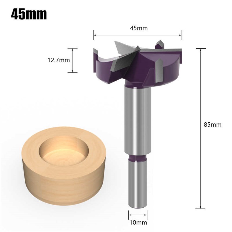 三刃木工开孔器钻头三刃35 45mm打孔铰链合页专用木板开口圆形
