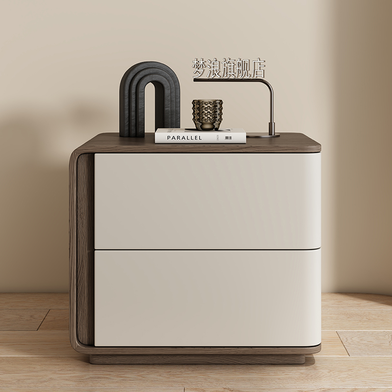 新款家用全实木木纹床头柜