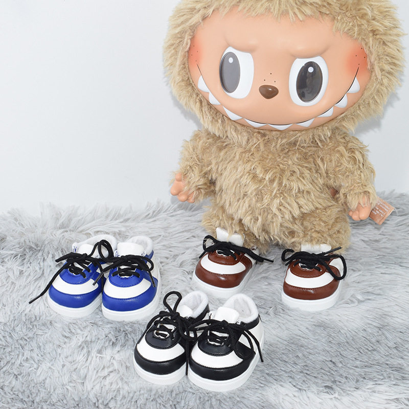 仅娃衣大号拉布布皮鞋 labubu搪胶毛绒公仔大娃鞋着替换装鞋子