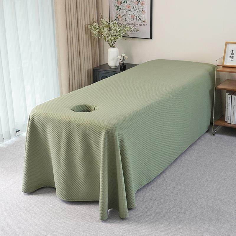 【针织系列】美容院单床罩床单四季通用单件套带洞高档轻奢大床单