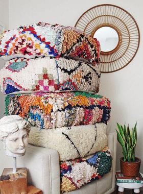 Unparalleled摩洛哥进口手工编织羊毛棉墩子坐墩坐垫地垫懒人沙发