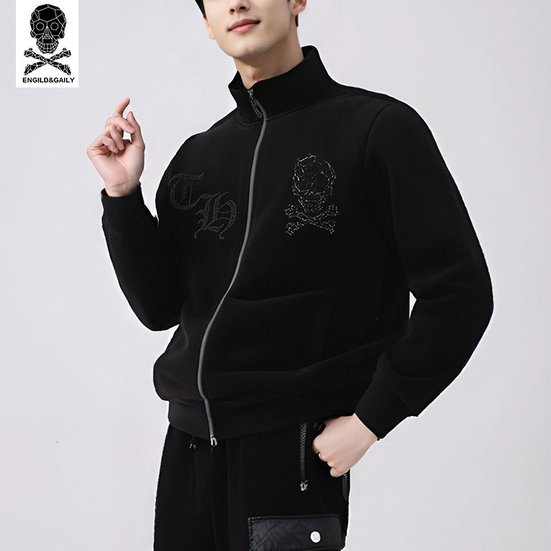 金刚铁甲2024冬季加绒加厚外套男士开衫棒球服情侣款休闲男款上衣