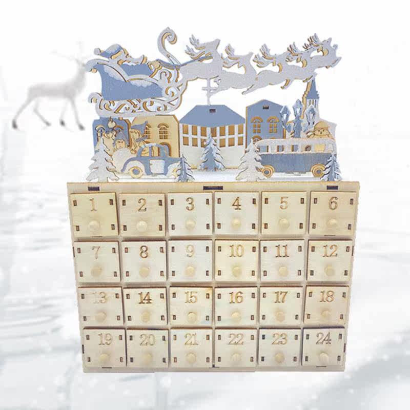christmas snowman wooden advent calendar countdown