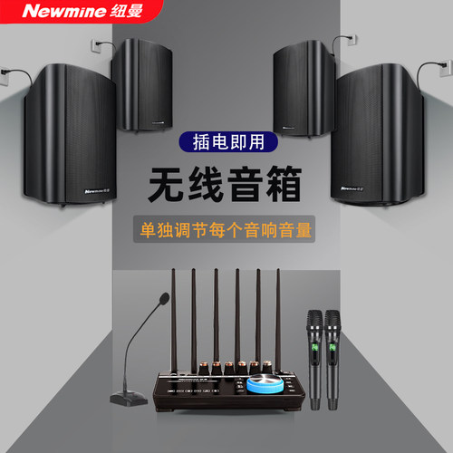纽曼无线壁挂音响店铺专用重低音