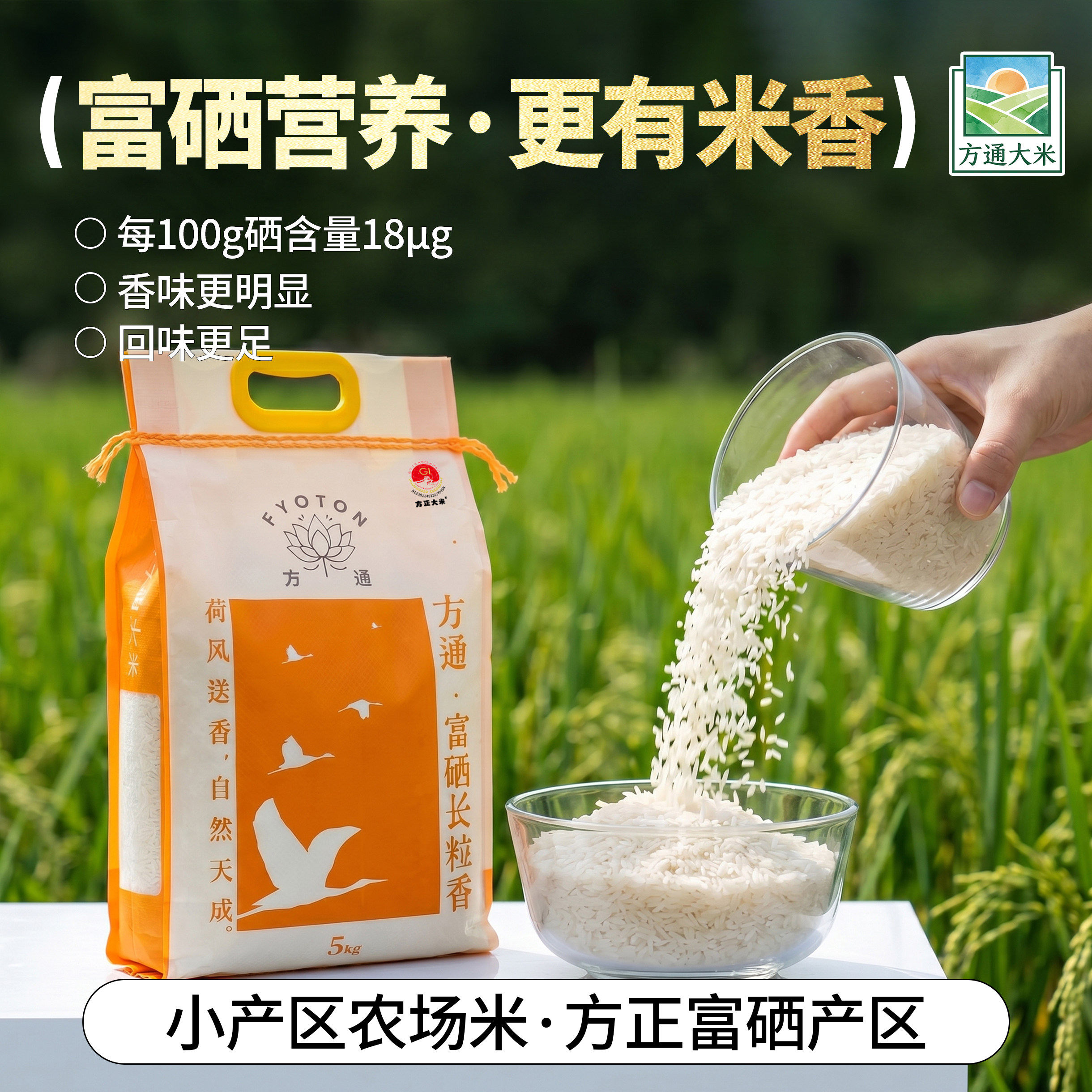 方通 2025年新米富硒大米东北长粒香大米5kg10斤|饭香稳定更耐吃