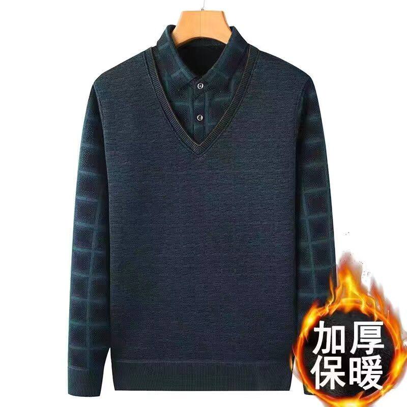 中年爸爸冬装加绒加厚保