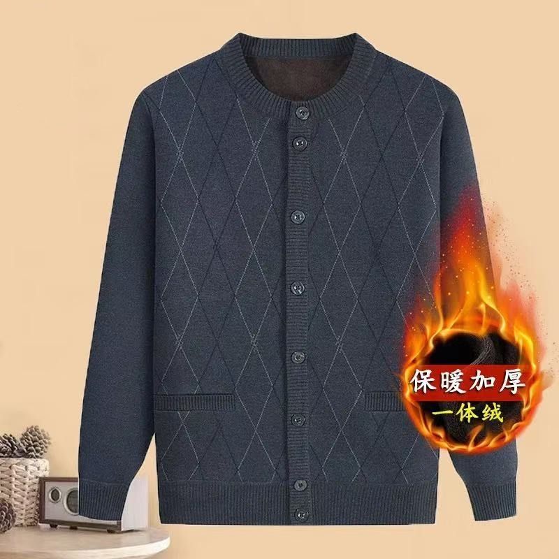 中老年爸爸秋冬开衫毛衣