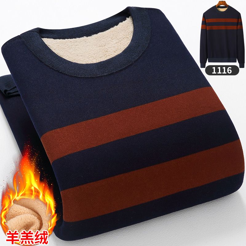 冬季保暖加绒加厚圆领毛
