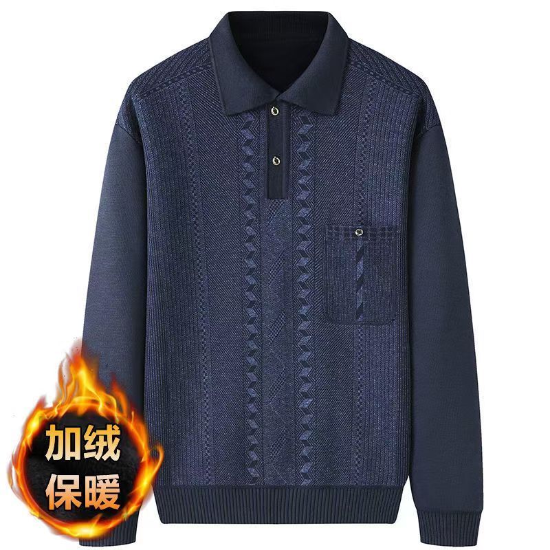 男士长袖保暖毛衣中老年