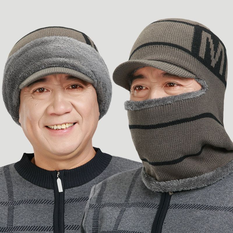 中老年人帽子男冬季针织
